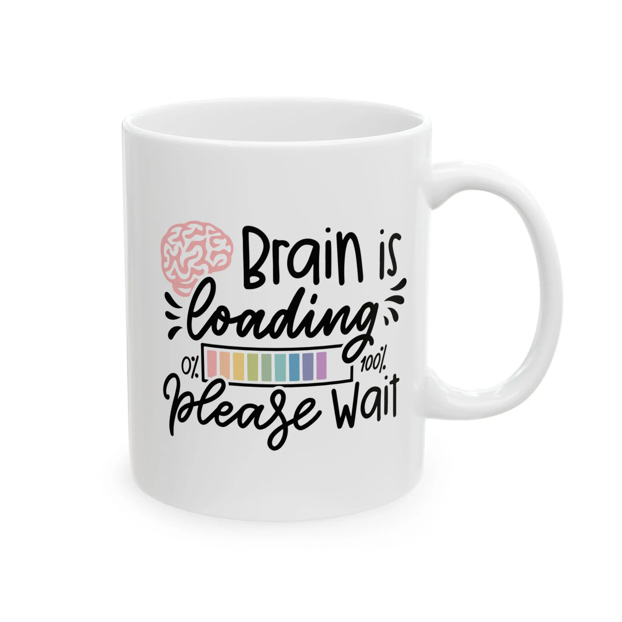 Brain is Loading Please Wait Funny ceramic mug, Sarcastic Humor, Cute Neurodivergent Gifts, Silly Mental Health Joke - Image 4