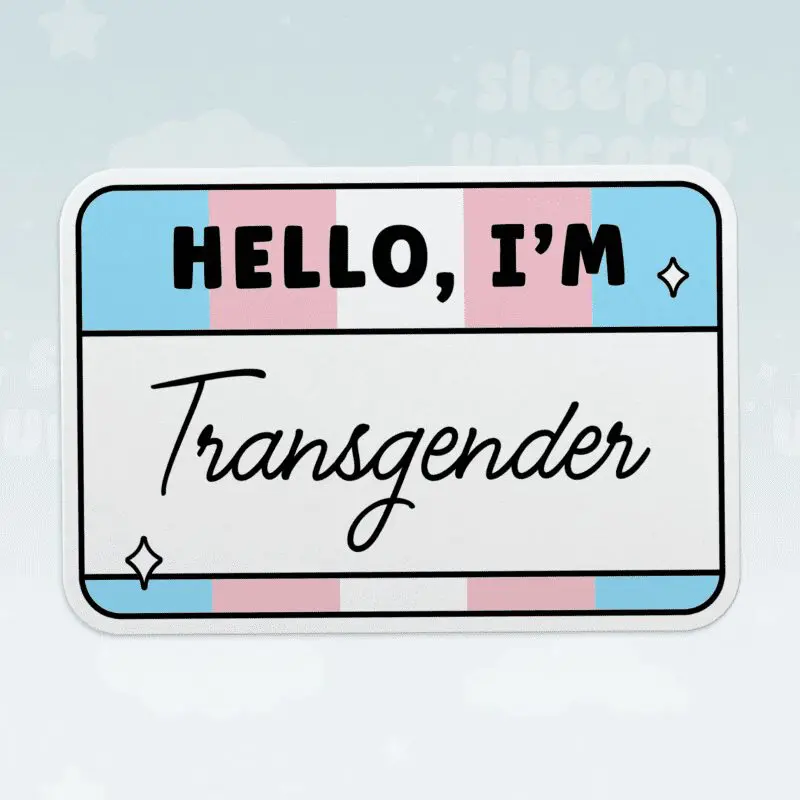 Hello, I'm Transgender Name Tag Sticker
