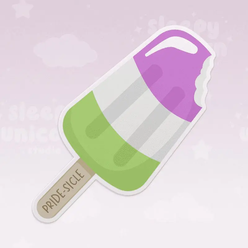 "Pride-sicle" Genderqueer Popsicle Sticker