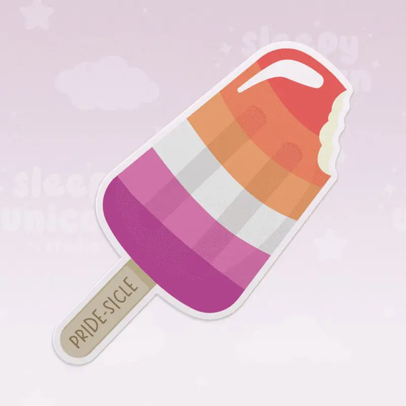 "Pride-sicle" Lesbian Popsicle Sticker