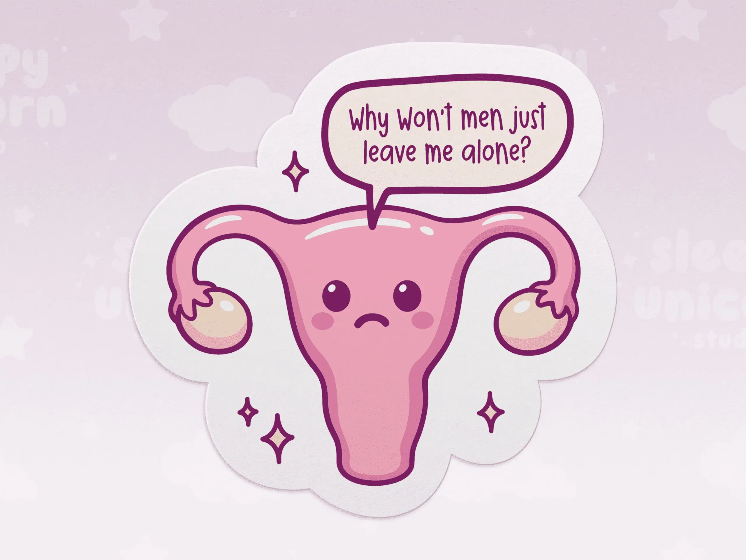 Women's Rights Sad Uterus Sticker