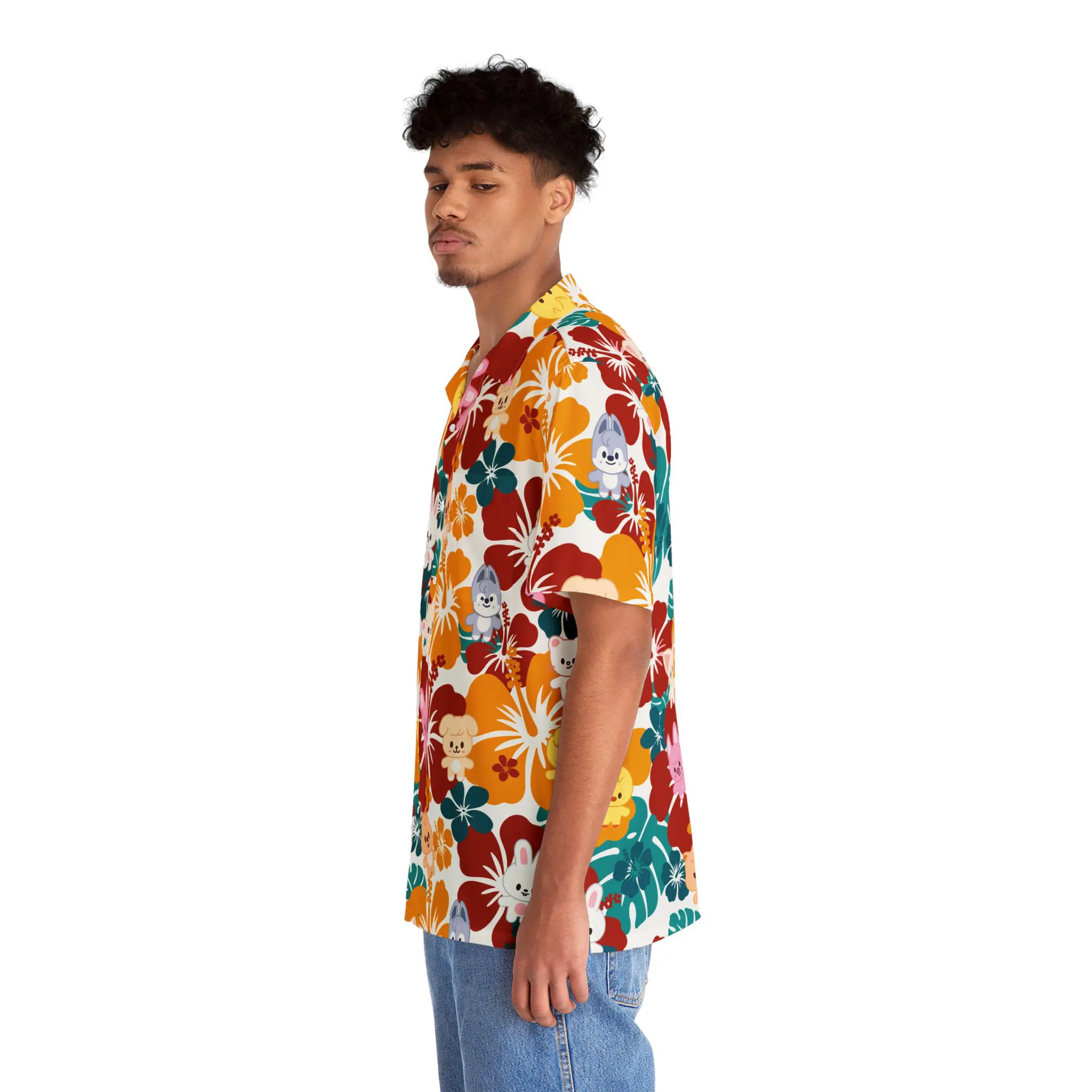 SKZOO Hawaiian Shirt - Red and Yellow - Image 7