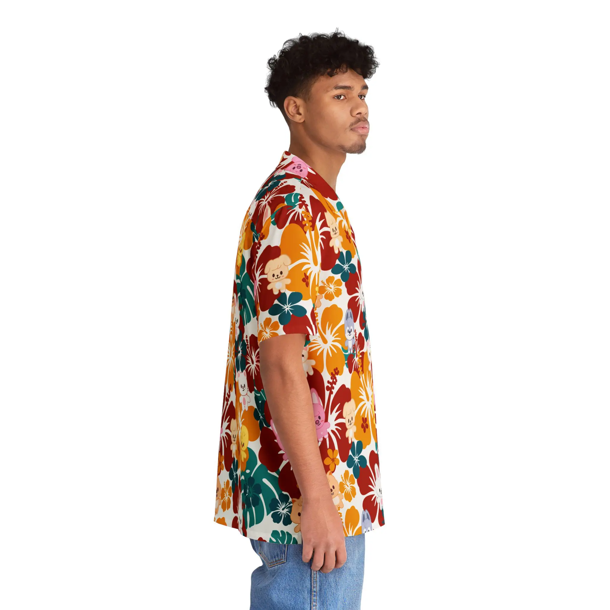 SKZOO Hawaiian Shirt - Red and Yellow - Image 6