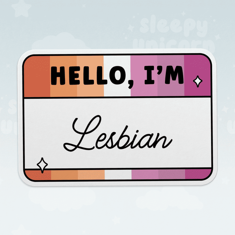Hello, I'm Lesbian Name Tag Sticker
