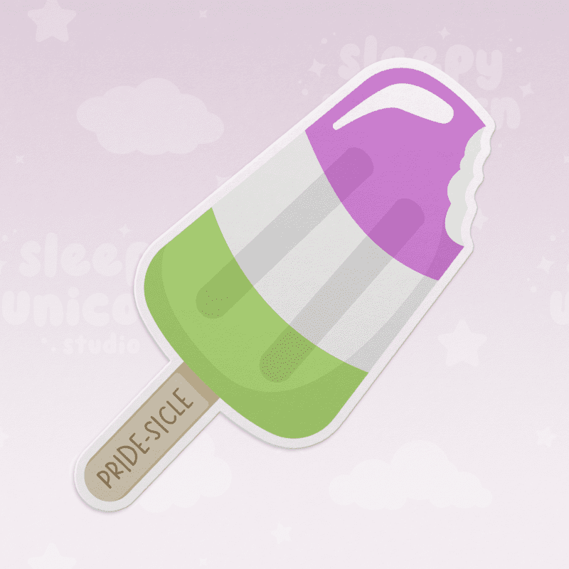 "Pride-sicle" Genderqueer Popsicle Sticker