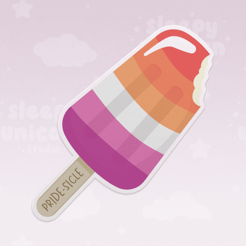 "Pride-sicle" Lesbian Popsicle Sticker