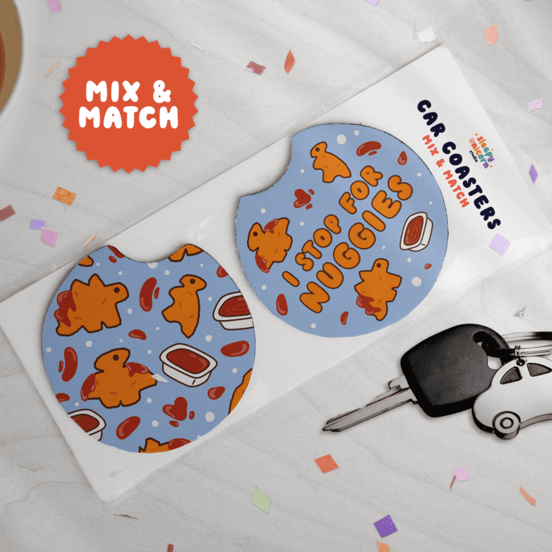 Dino Nuggies Car Coasters - Blue