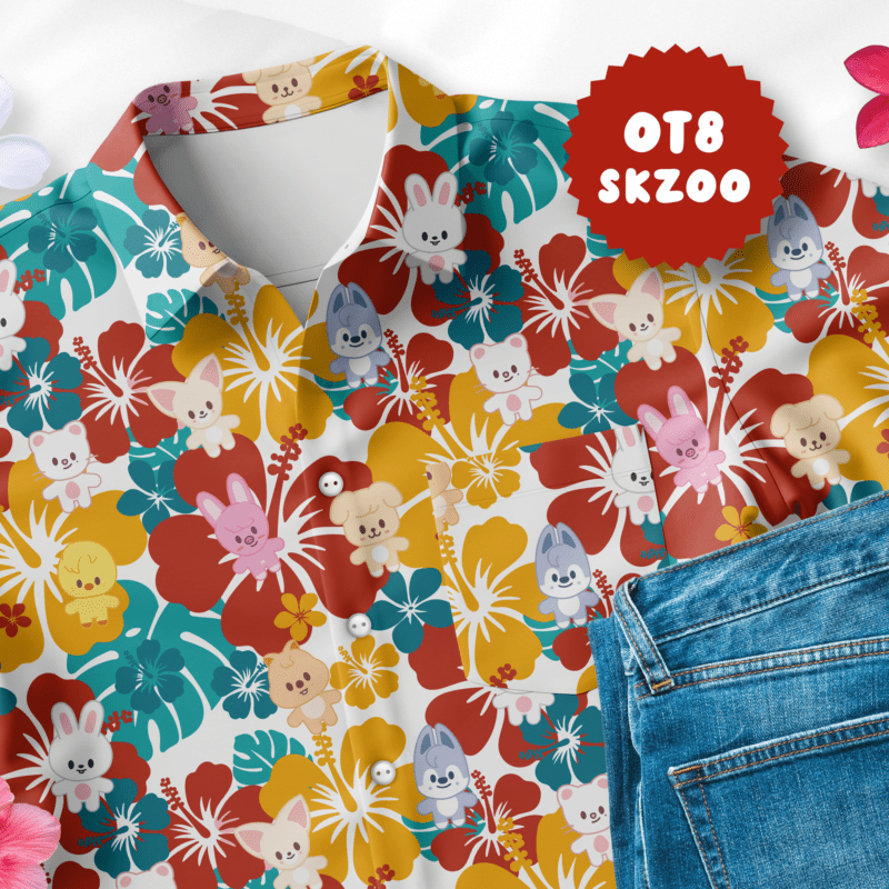 SKZOO Hawaiian Shirt - Red and Yellow