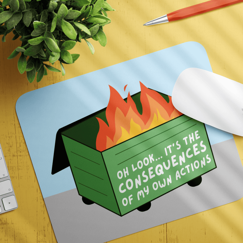 Dumpster Fire Mouse Pad