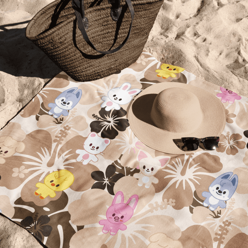 SKZOO Hawaiian Beach Towel - Beige/Brown
